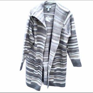 NWT studio d & co stripe duster sweater cardigan L